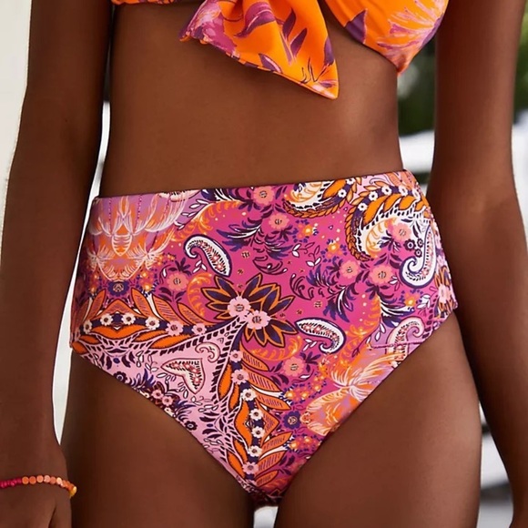 Anthropologie Kristina Floral High Rise Bikini Bottom - Picture 2 of 7